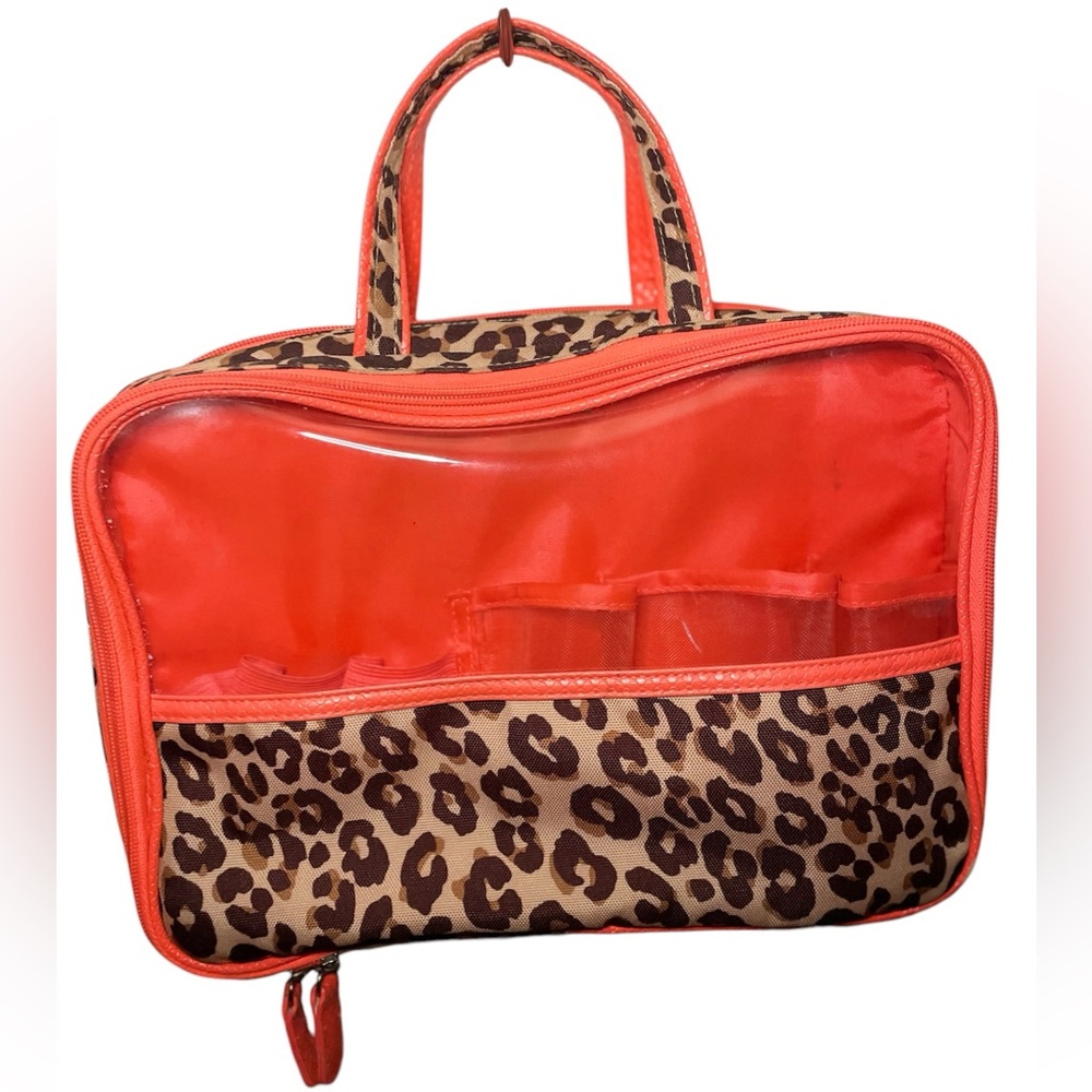 NWOT Cosemetic Bag Neon Orange & Chettah Print🧡🐆